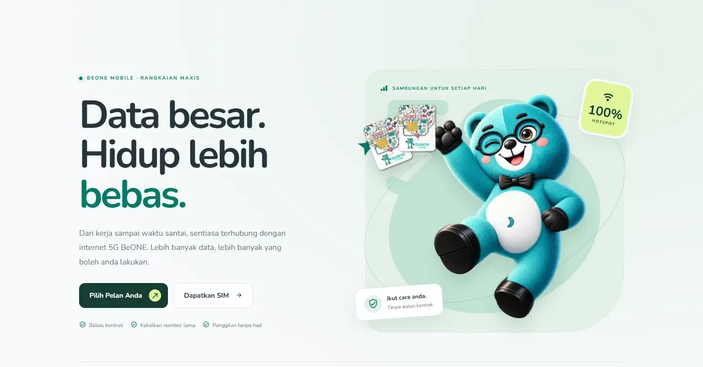 Tema 3 Beone Mobile dalam mod Light