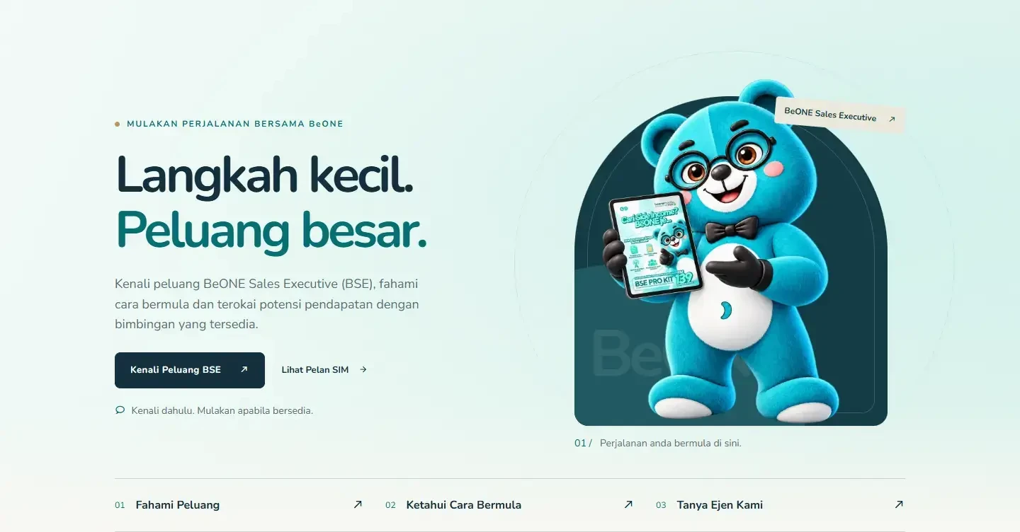 Tema 5 Beone Mobile dalam mod Light